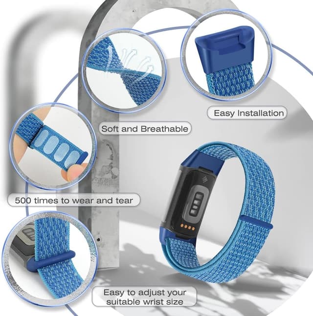 Detalle 1 de Fitbit Charge 6 nylon loop strap 160-210mm