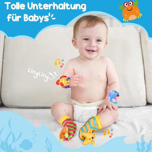 Thumbnail 4 de URMYWO 4Pcs Rassel Baby Socken