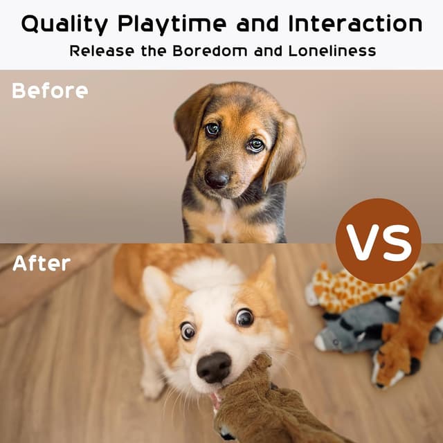 Detalle de Nocciola No Stuffing Squeaky Dog Toys 5 pack