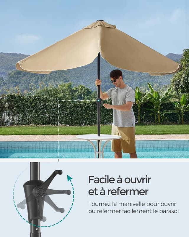 Thumbnail 2 de SONGMICS Parasol rectangulaire 200 x 150 cm avec UPF 50+ et inclinaison 30° (sans pied)