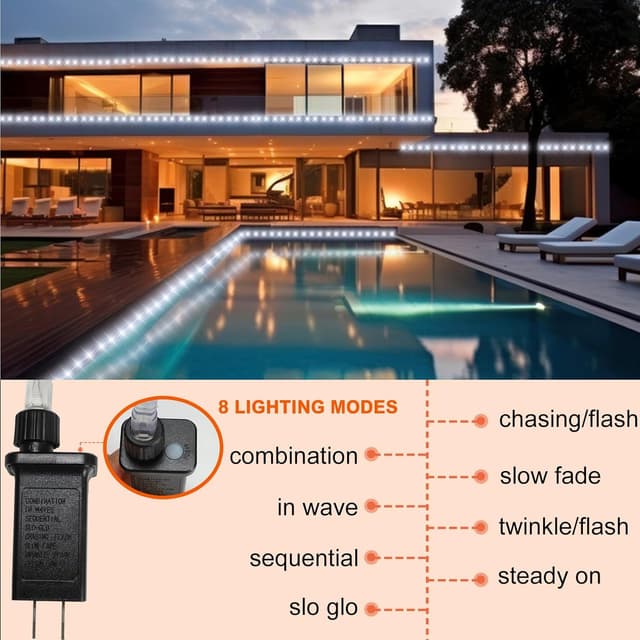 Thumbnail 4 de 100FT Rope Lights Outdoor 300LED String Light 🌟