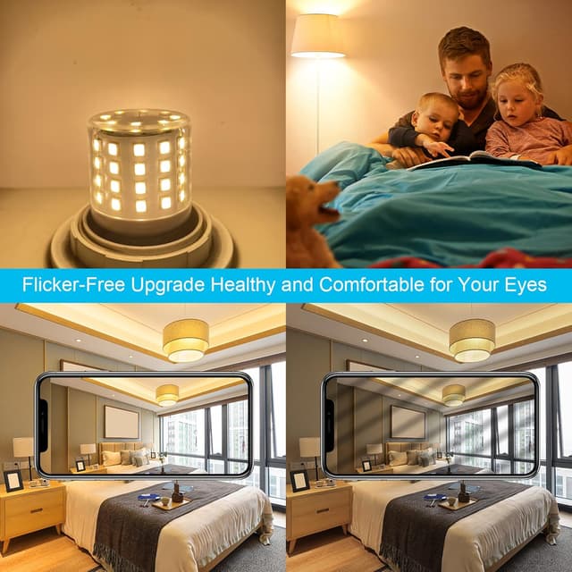 Detalle de ASAIHKUN E27 LED Maislampe 6 W, warmweiß 3000 K (nicht dimmbar) – Ersatz für 60-W-Glühlampen, 2er-Set