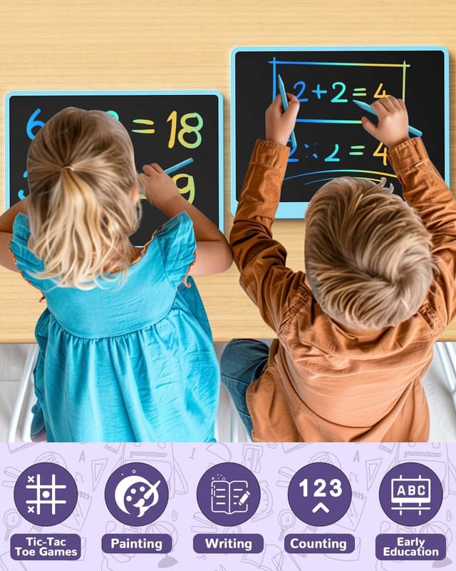 Detalle 1 de ORSEN Tablette LCD 16 pouces : ardoise magique effaçable pour enfants (bleu) de 3 à 8 ans