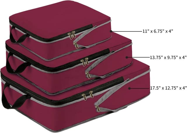 Detalle 2 de Eono 3/4/6 Compression Packing Cubes Set – luggage organiser travel cubes