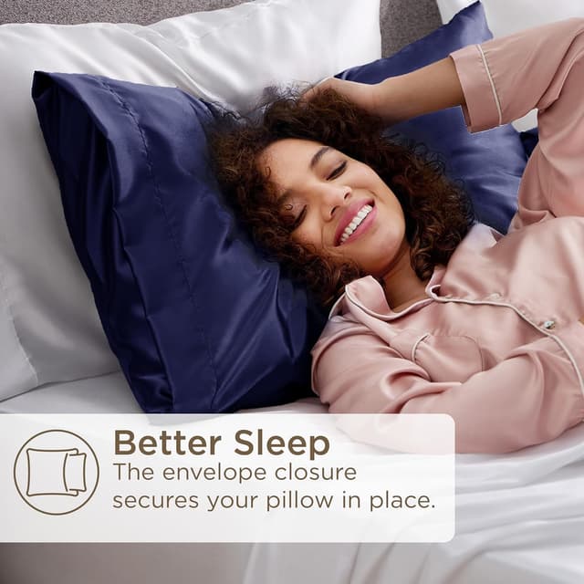 Thumbnail 3 de Bedsure Satin Pillowcase for Hair 50x75 Navy