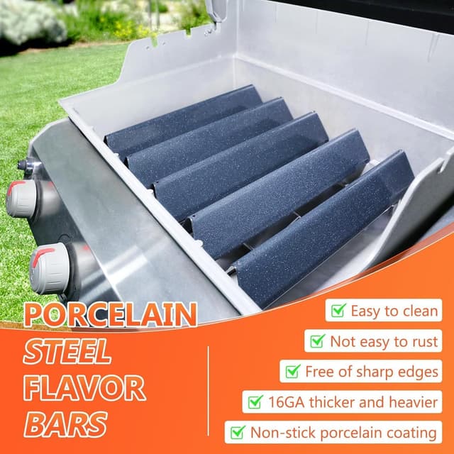 Detalle 2 de GFTIME 7636 Porcelain Steel Heat Plate (Flavorizer) Bars 38.9cm spare parts for Weber Spirit II/LX 300 series
