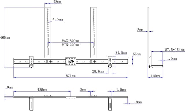 Thumbnail 6 de Mounting Dream MD5425-03 Universal Soundbar-Halterung bis 9 kg mit Anti-Rutsch-Sockel