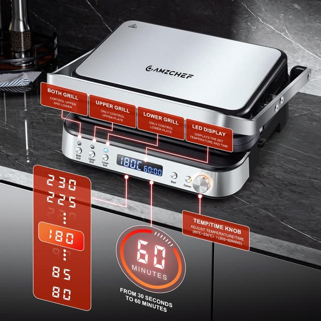 Thumbnail 6 de AMZCHEF 4-in-1 electric grill 2000W