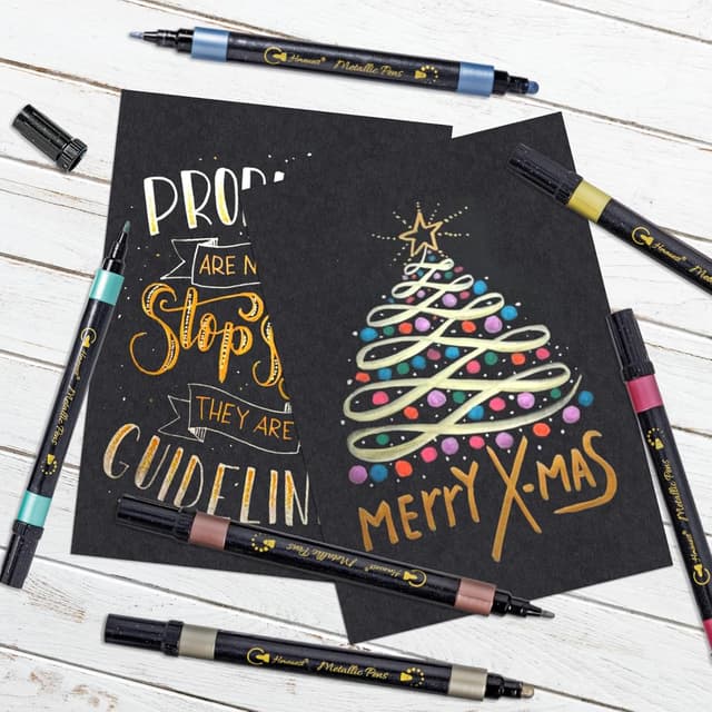 Thumbnail 3 de Hmeuest metallic marker pens, dual tip 24