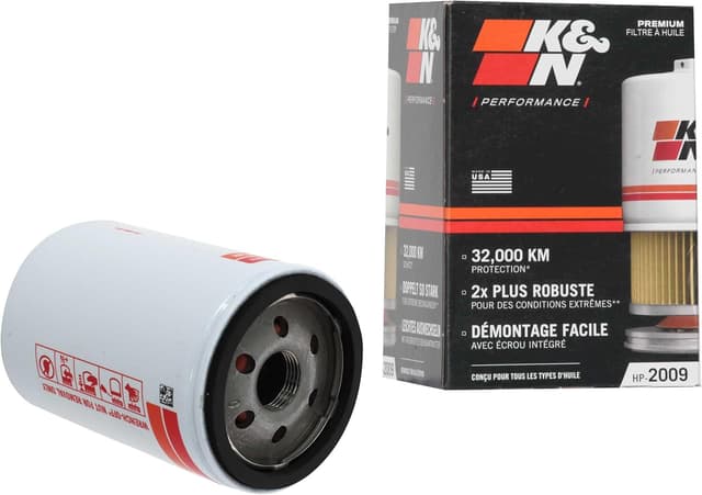 Detalle de K&N HP-2009 spin-on oil filter (76 x 129mm) for Mazda, Ford, Chrysler, Jaguar, Lincoln, Dodge & more