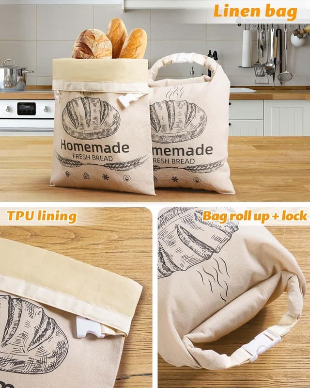 Thumbnail 2 de Beeswax Bread Bags 2 Pack for Sourdough