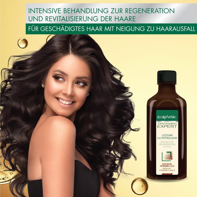 Detalle 2 de Gerovital Tratament Expert Intensive haarregenerierende Lotion mit Petroleum und Rizinusöl – 100 ml