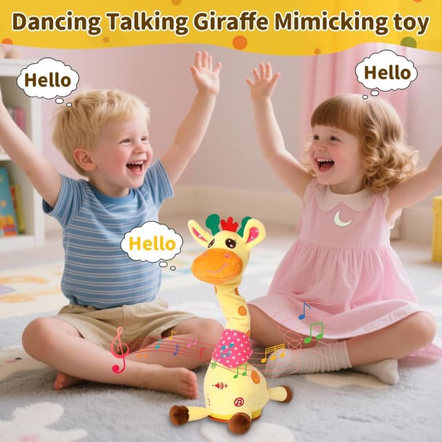 Detalle de Emoin Dancing Talking Giraffe Baby Toy with Adjustable Volume, Singing, Dancing & Mimicking