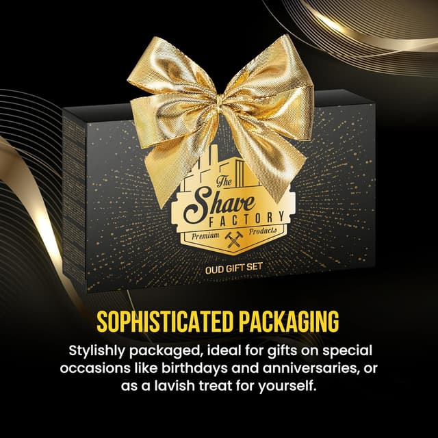 Detalle de The Shave Factory Oud Aftershave Cologne Gift Set (6x50 ml) – set dopobarba rinfrescante e lenitivo all’oud