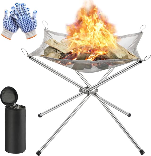 Imagen de Portable Fire Pit Stainless Steel Foldable Fire Bowl en OfertitasTOP