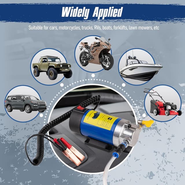 Detalle 2 de Oil Extractor Pump 12V 100W Ultra-Quiet Fluid Transfer Pump (3 Hoses + Adapters) for Engine Oil & More