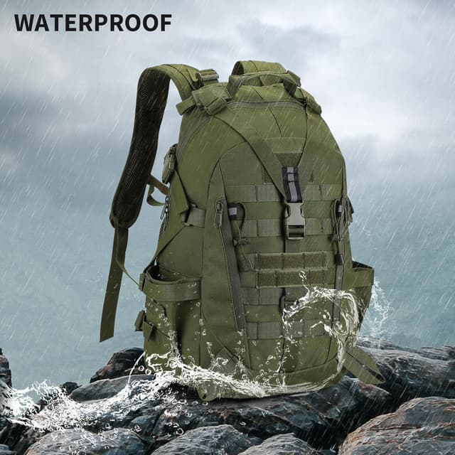 Detalle de HUNTVP Militär-Rucksack (900D Nylon) mit Molle, 30L, wasserabweisend