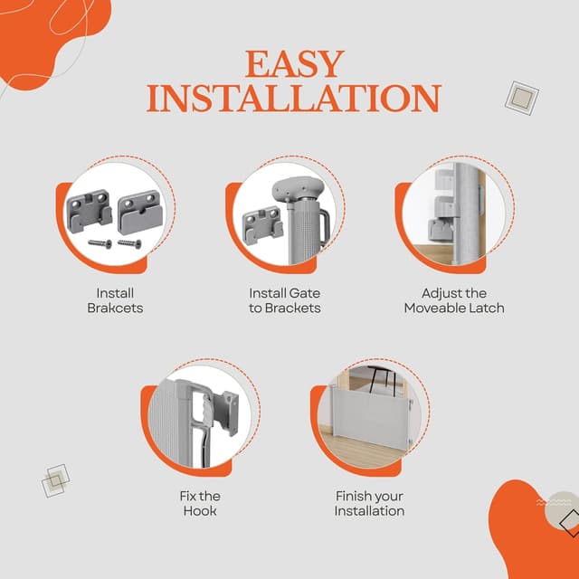 Thumbnail 2 de MeeruWorks Retractable Stair Gate 79cm