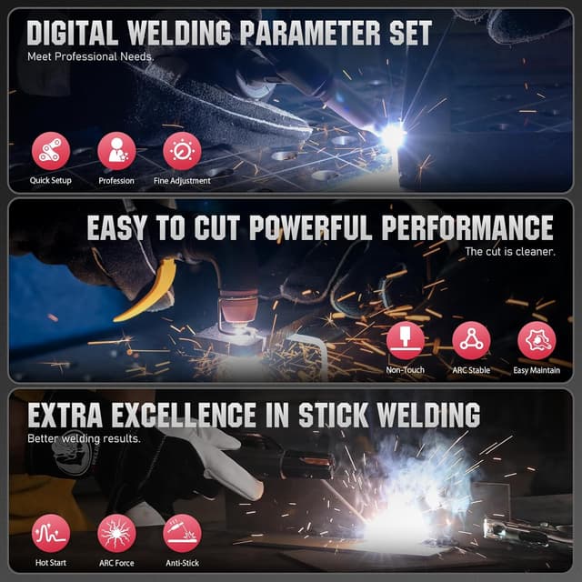 Detalle de YESWELDER CT-520 5-in-1 TIG Welder & Plasma Cutter (200A TIG/Stick, 50A Plasma, Dual Voltage 110/220V)