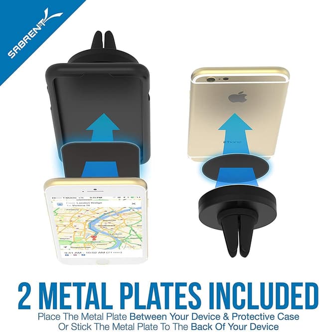 Detalle de Magnetische Handyhalterung fürs Auto (KFZ) mit 360°-Kugelkopf – ultrakompakter Lüftungshalter, universal für Smartphone