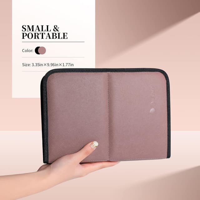 Detalle de DUcare Makeup Brushes Organiser Bag (Portable Cosmetic Case) – Brown, 1 piece