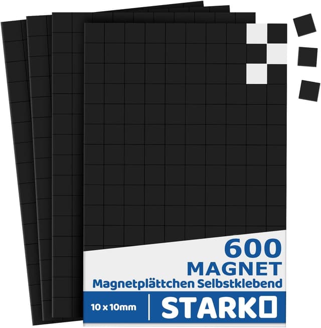 Detalle de 600 Stück Magnetplättchen Selbstklebend 1x1 cm