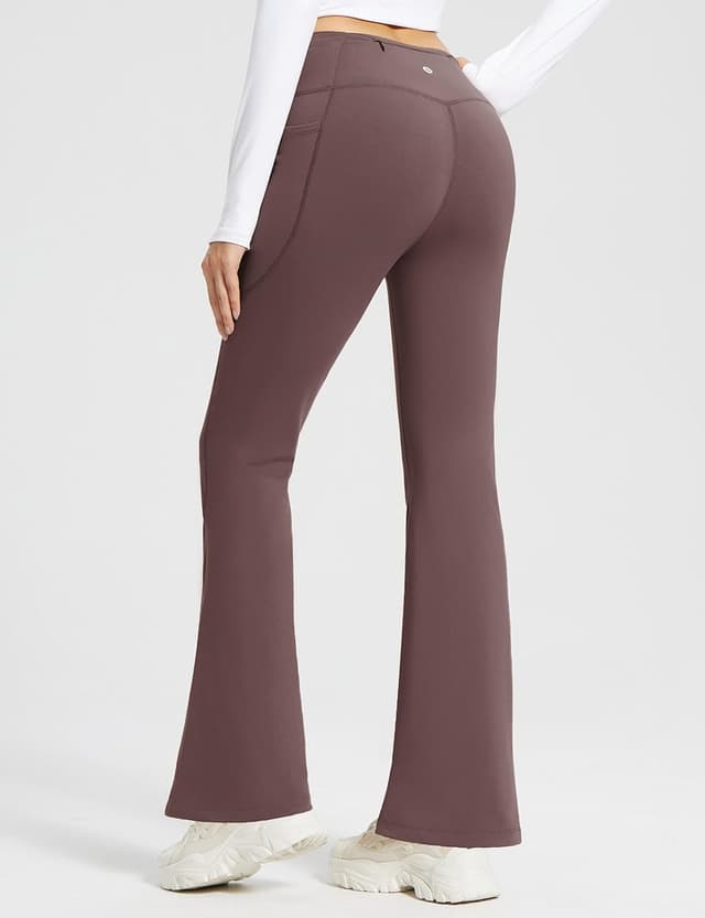 Detalle 2 de baleaf Women’s Thermal Flared Leggings Fleece Lined Yoga Pants with 4 Pockets