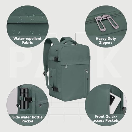 Detalle de KIRFEIHT mochila de cabina 40x20x25 cm (20 L) con puerto USB y diseño para cabina de avión