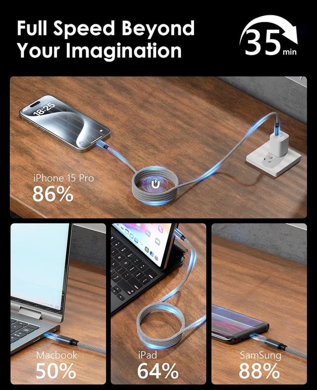 Thumbnail 4 de Magtame Cable USB C Magnético 240W para Samsung ⚡