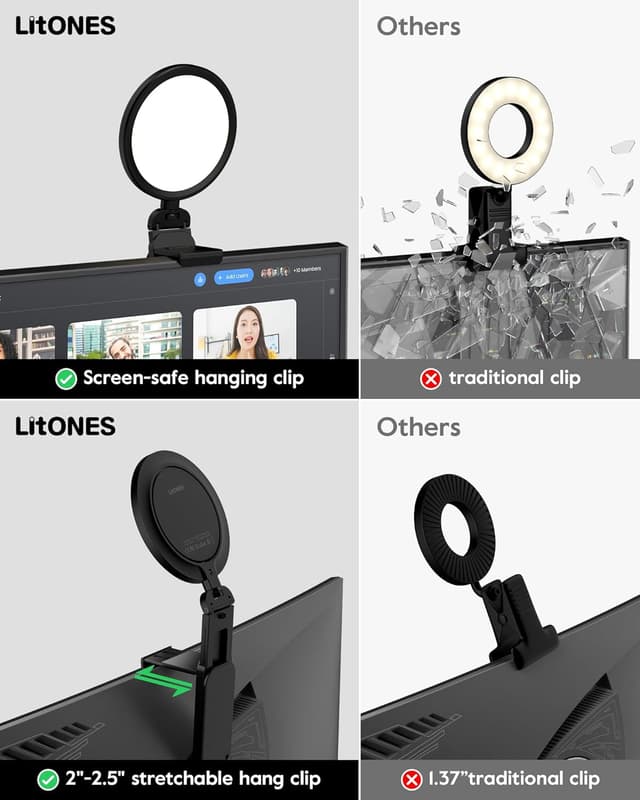 Detalle 2 de LitONES 5" ring light for video calls