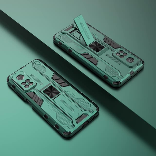 Detalle de SORAKA Hülle für Xiaomi Mi 10T 5G / Mi 10T Pro 5G mit Metallplatte & Ständer (Heavy Duty)