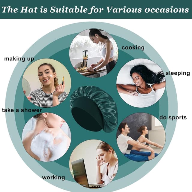 Thumbnail 4 de 4PCS Silk Satin Bonnets 4-pack for Curly Hair