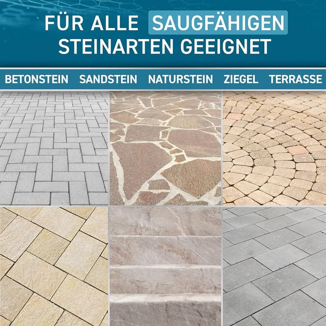 Detalle de PLINTEX Steinimprägnierung Außen & Innen (10 L) – wasser- und schmutzabweisend für Naturstein, Beton & mehr