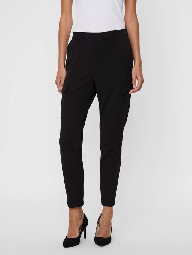 Detalle de VERO MODA VMMaya Mr Loose Solid Pant Tall NOOS: pantaloni da donna comodi e leggeri