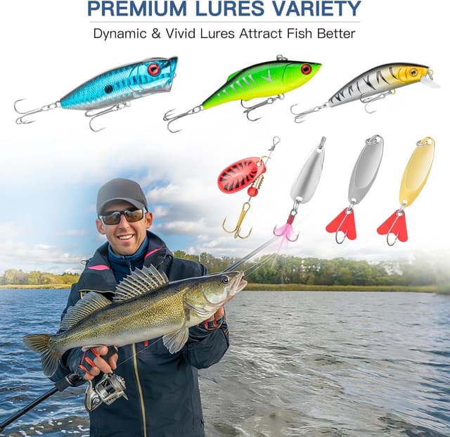 Detalle de RISEMART Angeln Köder Set 144-teilig