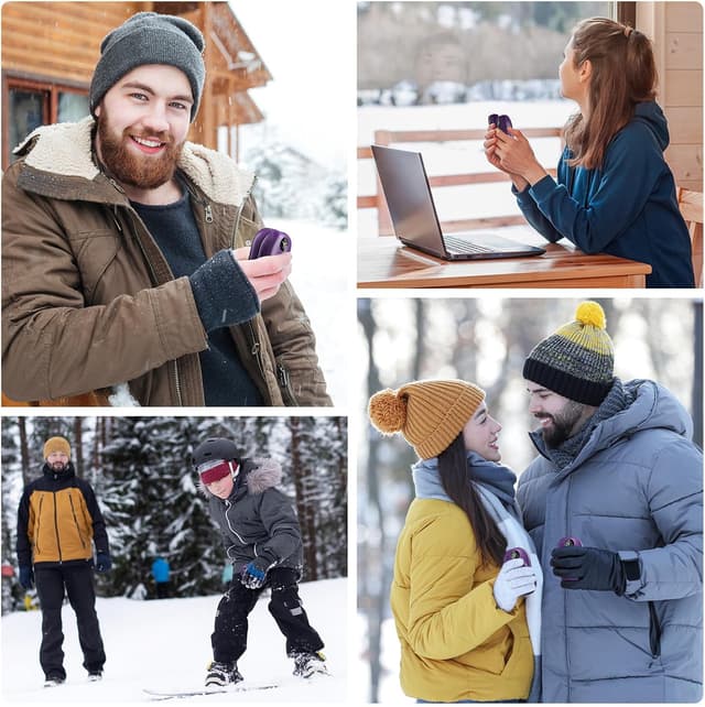 Detalle 2 de WHATOOK Magnetic Rechargeable Hand Warmers (2 Pack) – ultra-thin portable electric warmers with LED temperature display