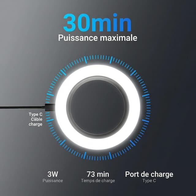 Detalle 2 de NEEWER Basics M22 anneau lumineux LED fileté 67 mm (bicolore, rechargeable, CRI95+)