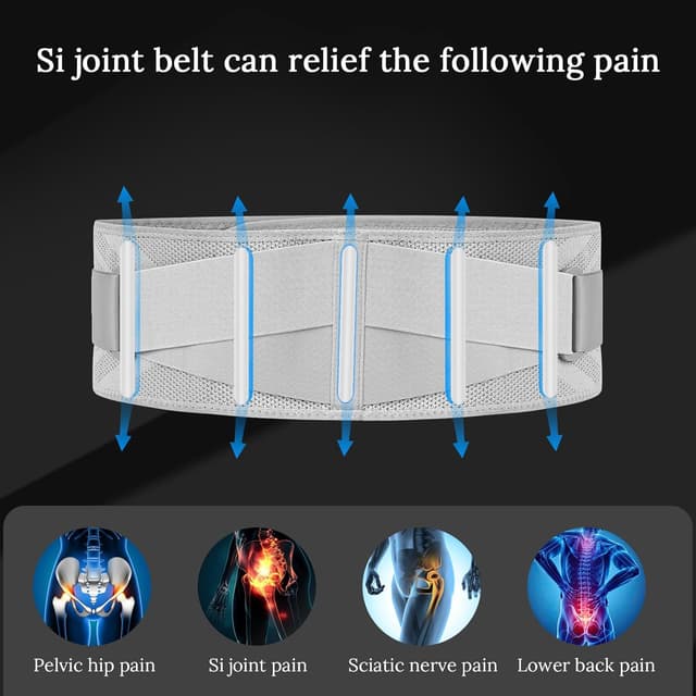 Detalle de JIUFENTIAN Sciatica Belt SI Joint & Lower Back Support Brace (for women and men)