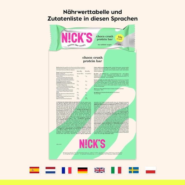 Thumbnail 1 de NICKS Protein Riegel ohne Zuckerzusatz Choco Crush