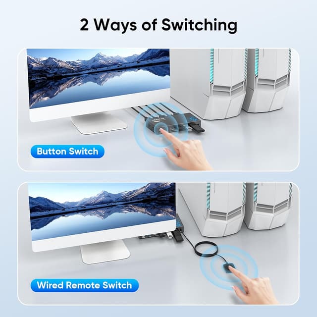 Thumbnail 4 de USB 3.0 HDMI KVM Switch 4K 2-Computer Setup