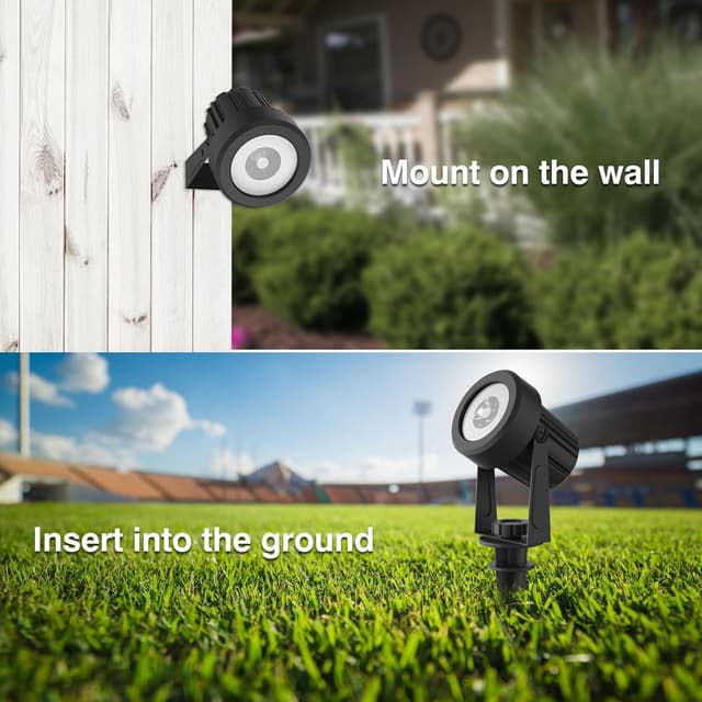 Detalle de NATPOW Solar Spot Lights Outdoor Garden (2-in-1) – Warm White LED dusk-to-dawn, waterproof auto on/off