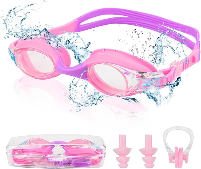 Detalle de Mezere Kids Swimming Goggles (Age 6–14) Anti-Fog, UV Protection & No-Leak Fit