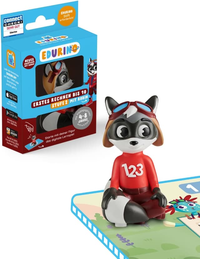Detalle de Edurino Figur Robin Erstes Rechnen bis 10 (Stufe 2) ab 4 Jahren inkl. App – digitales Lernspiel