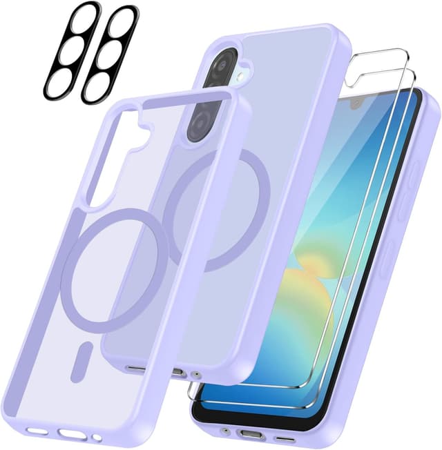 Detalle de Czyoa coque magnétique TPU + protection écran et caméra pour Samsung Galaxy A17 5G/4G (violet clair)