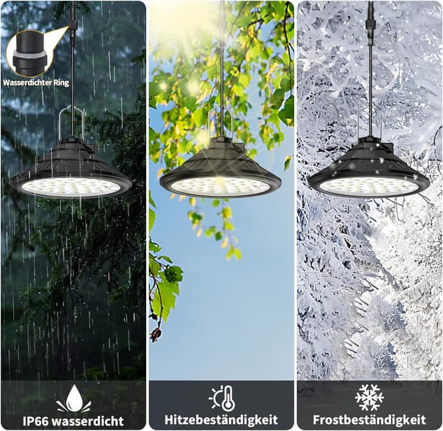 Thumbnail 6 de Qoolife Lampes solaires suspendues IP66 4500 mAh, télécommande et 3 couleurs (4 niveaux)