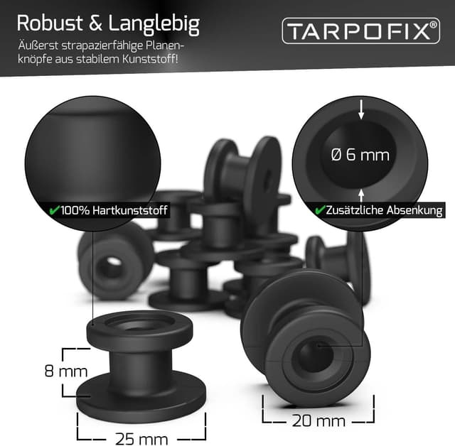 Thumbnail 1 de Tarpofix Planenhaken rund inkl Anhängernieten 20 Stück