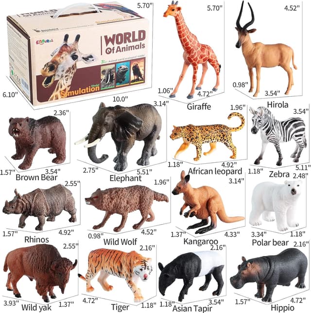 Detalle 2 de EnAuRoL 31-Pc Safari Animals Playset for Toddlers