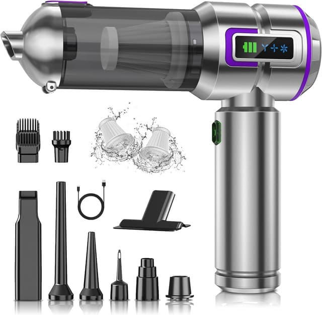 Detalle de botatio Handheld Vacuum Cleaner (25000Pa) with 4-in-1 Car Cleaning, Digital Display & 1‑Touch Emptying