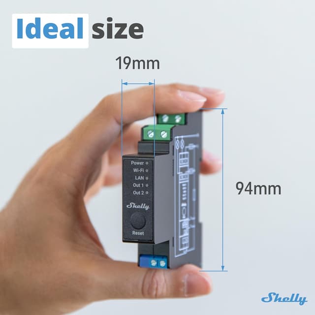Thumbnail 4 de Shelly Pro 2PM Relè Bifase 2 Canali