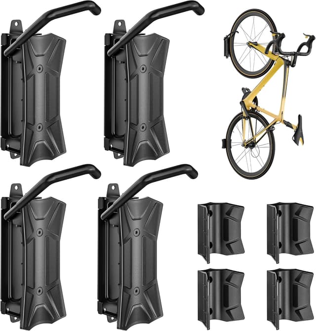 Detalle de monTEK schwenkbare Fahrrad-Wandhalterung (Rennrad bis 90 mm Reifenbreite), Wandhalterung bis 35 kg – 4er Set